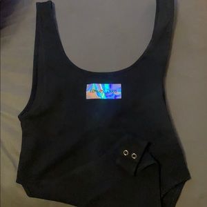 Black Forever 21 bodysuit. Holographic. BRAND NEW.